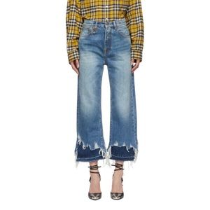 Pre-Owned R13 Blue Double-Shredded Hem High-Rise Camille Jeans, sz 28 EU